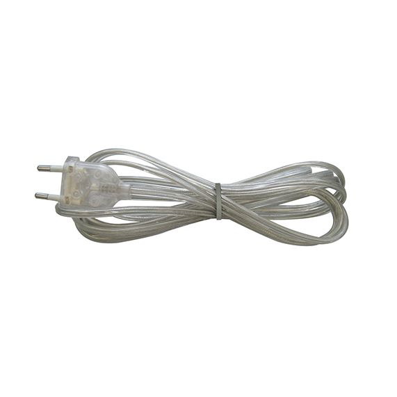 girard sudron Cordon plastique transparent av fiche sans inter 2x0 75mm² 2m