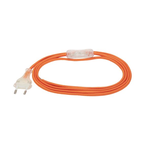 girard sudron Cordon textile orange av fiche et inter transparent 2x0 75mm² 2m