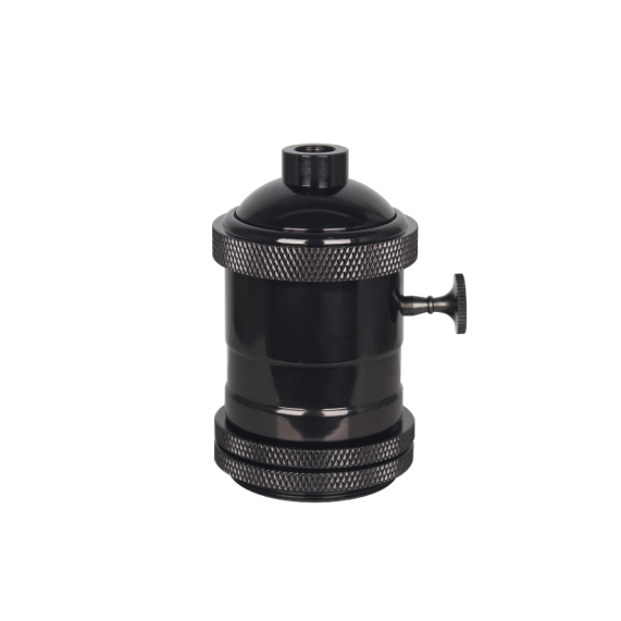 girard sudron Douille acier E27 noir av db bagues de serrage et interrupteur