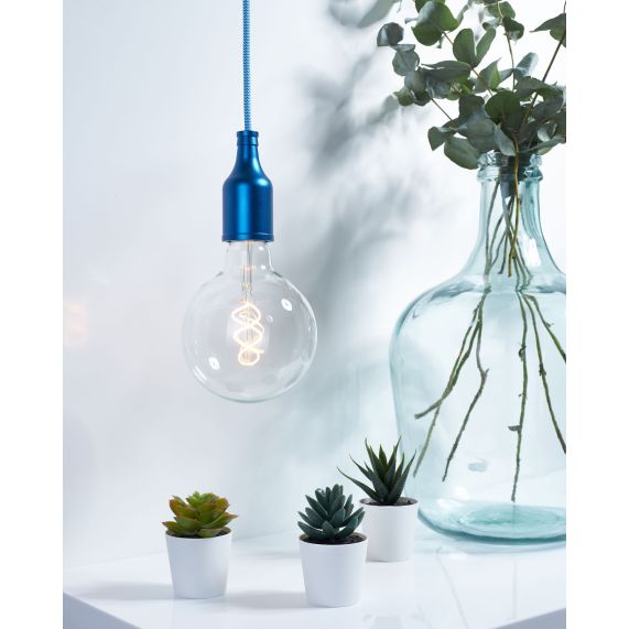 Girard Sudron Douille Aluminium E27 Bleu Electrique Bouteille