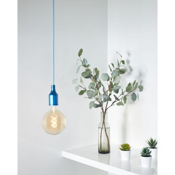 Girard Sudron Douille Aluminium E27 Bleu Electrique Bouteille