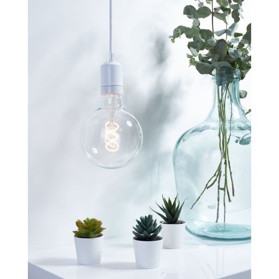 Girard Sudron Douille Ceramique E27 Blanc Antique Porcelaine H83mm