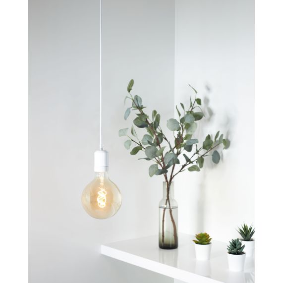 Girard Sudron Douille Ceramique E27 Blanc Antique Porcelaine H83mm