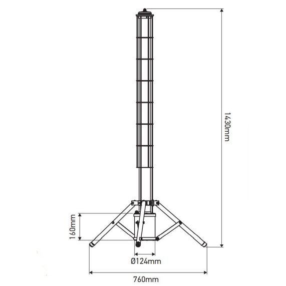 Girard Sudron Eclairage Chantier Led Noir Batterie Ou Secteur Lassen 55W IP65 6100lm 6000K