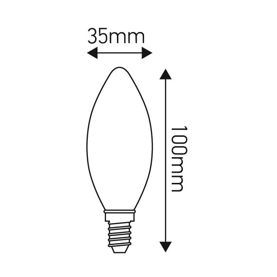 Girard Sudron Flamme C35 E14 Claire Ecowatts 4W 400lm 2700K Blister
