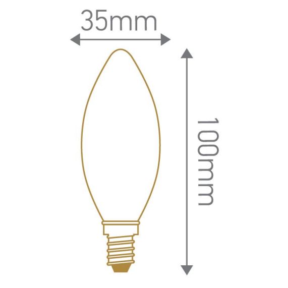 Girard Sudron Flamme C35 E14 Mate Ecowatts 4W 400lm 2700K Blister De 2 Ampoules