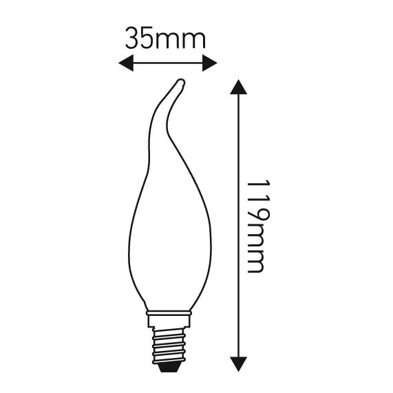 Girard Sudron Flamme CDV E14 Claire Ecowatts 4W 470lm 2700K Blister