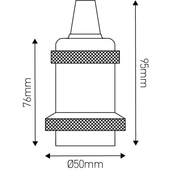 Girard Sudron FS DOUILLE E27 ALUMINIUM Ø50MM H.72MM ROSE POUDRÉ MAT