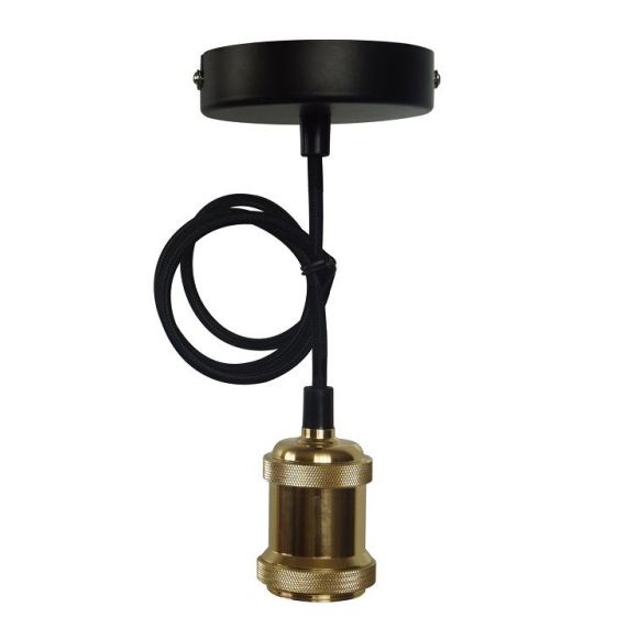 Girard Sudron FS ECOWATTS - SUSPENSION E27 MÉTAL CÂB. TEXT. L.100CM OR