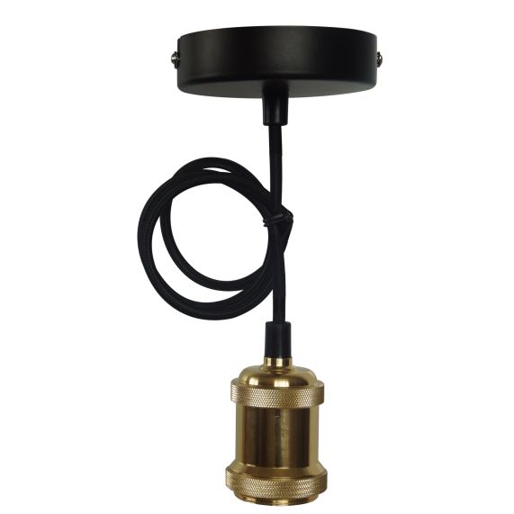 girard sudron FS ECOWATTS - SUSPENSION E27 MÉTAL CÂB. TEXT. L.100CM OR