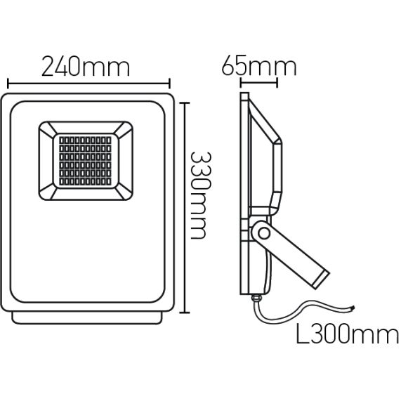 Girard Sudron FS ISONOE - ECOWATTS - PROJECTEUR LED IP 65 180X58X240 50W 3000K 4000L