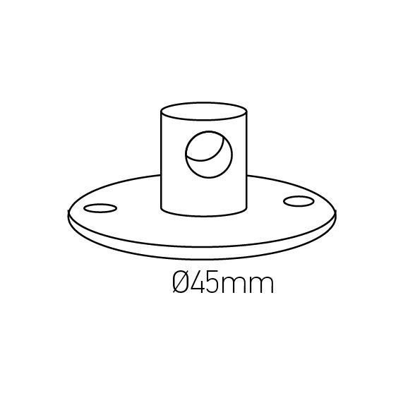 Girard Sudron CROCHET MÉTAL BASE Ø45MM NOIR X 5