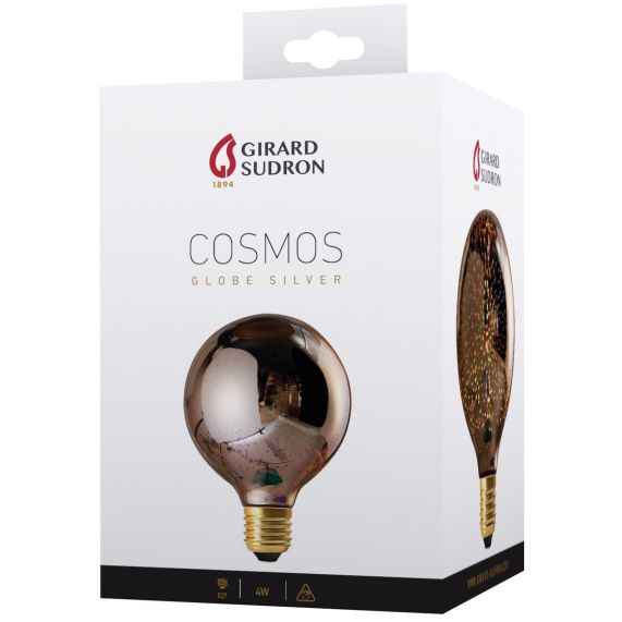 Girard Sudron Globe G125 E27 Argent Explosion Matiere Cosmos 4W 20lm 1600K