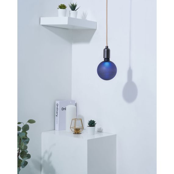 Girard Sudron Globe G125 E27 Bleu Hexagone Graphique 3 5W 10lm Bleu Dim