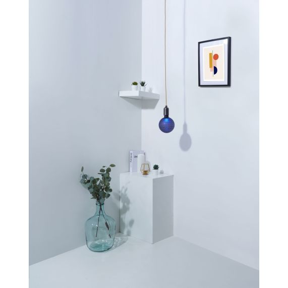 Girard Sudron Globe G125 E27 Bleu Hexagone Graphique 3 5W 10lm Bleu Dim