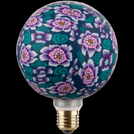 girard sudron Globe G125 E27 Rose/ Violet Psychedelique imprimé floral 4W 470lm 2700K dim