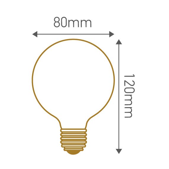 Girard Sudron Globe G80 E27 Claire Filament Metallique 24W 50lm 2000K Dim