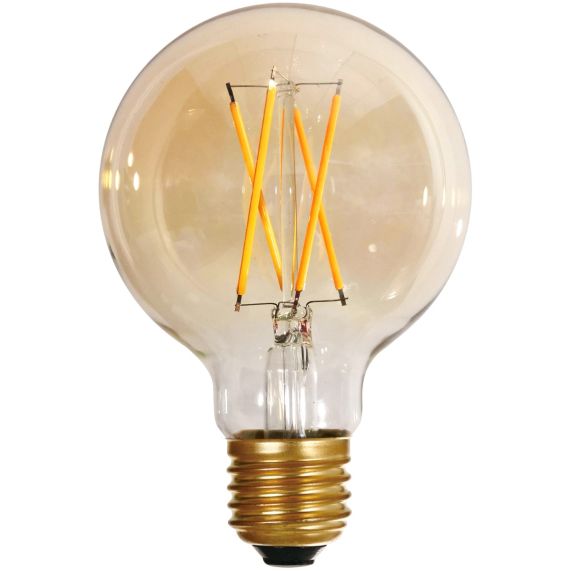 Girard Sudron Globe G80 LED Filament Bulbs 6W E27 2500k 600lm Dimmable Ambré