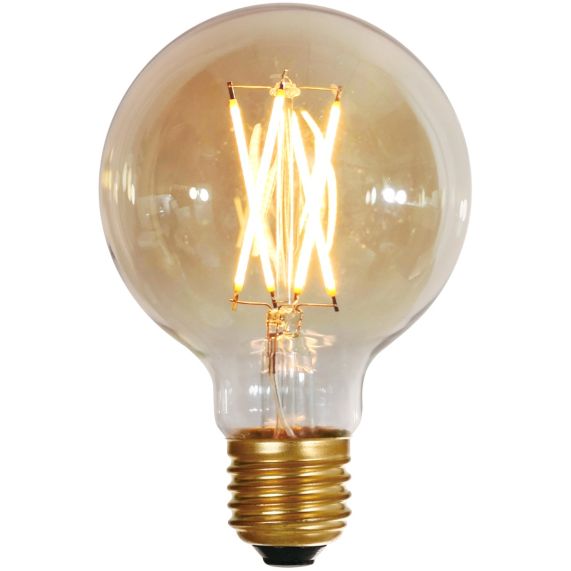 girard sudron Globe G80 LED Filament Bulbs 6W E27 2500k 600lm Dimmable Ambré
