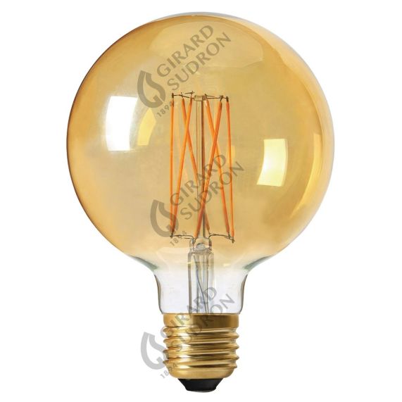 girard sudron Globe G95 E27 Ambre Filament droit 10W 840lm 2100K Dim