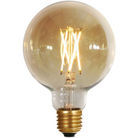 girard sudron Globe G95 LED Filament Bulbs 6W E27 2500k 600lm Dimmable Ambré