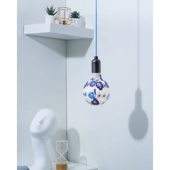 Girard Sudron GLOBE IMPRIMÉ BLEU G125 FILAMENT LED 4W E27 6500K DIM