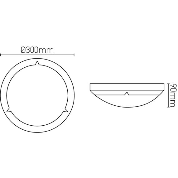 Girard Sudron Hublot Led Blanc Avec Detecteur Luna 16W 220-240V IP54 1200lm 3000K 300x90mm