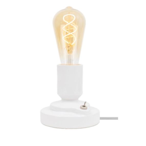 Girard Sudron Lampe A Poser E27 Blanc Effet Ceramique Vallauris 220-240V IP20 115x110mm