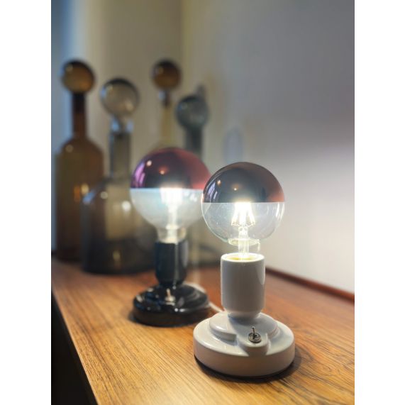 Girard Sudron Lampe A Poser E27 Blanc Effet Ceramique Vallauris 220-240V IP20 115x110mm