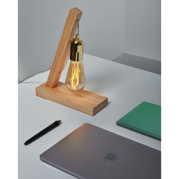 Girard Sudron Lampe A Poser E27 Bois Axel 220-240V IP20 230x80x310