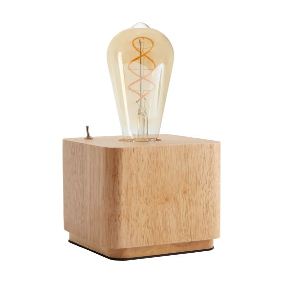 girard sudron Lampe a poser E27 bois carre arrondi IP20 120x120x100mm
