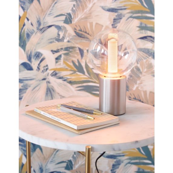 girard sudron Lampe a poser E27 nickel effet metal Palladium 220-240V IP20 70x96mm