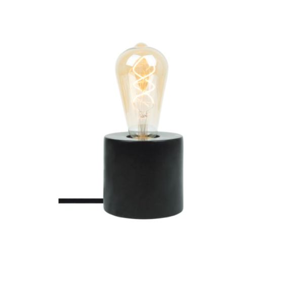 Girard Sudron Lampe A Poser E27 Noir Effet Marbre Paros 220-240V IP20 98x90mm