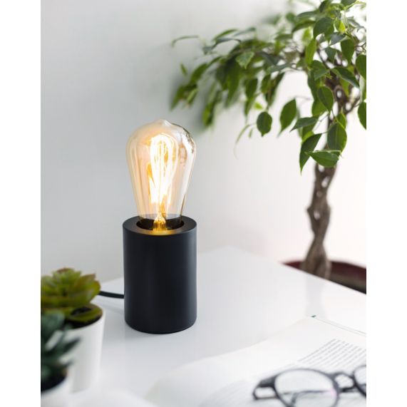 Girard Sudron Lampe A Poser E27 Noir Effet Metal Palladium 220-240V IP20 70x96mm