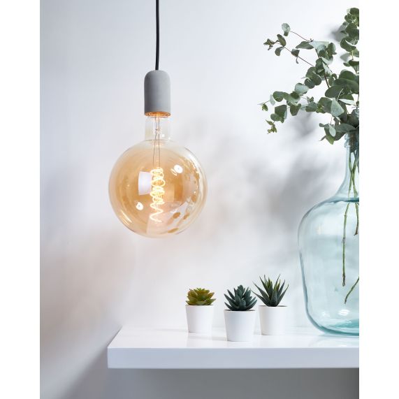 Girard Sudron PACK SUSPENSION BÉTON GRIS+CÂBLE 2M TEXT.+PAVILLON ACIER NOIR 187557