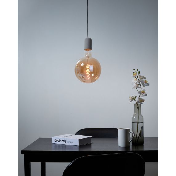 Girard Sudron PACK SUSPENSION BÉTON GRIS+CÂBLE 2M TEXT.+PAVILLON ACIER NOIR 187557