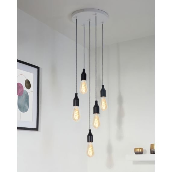 Girard Sudron Pavillon Acier Blanc 5 Sorties Steely 300x25mm