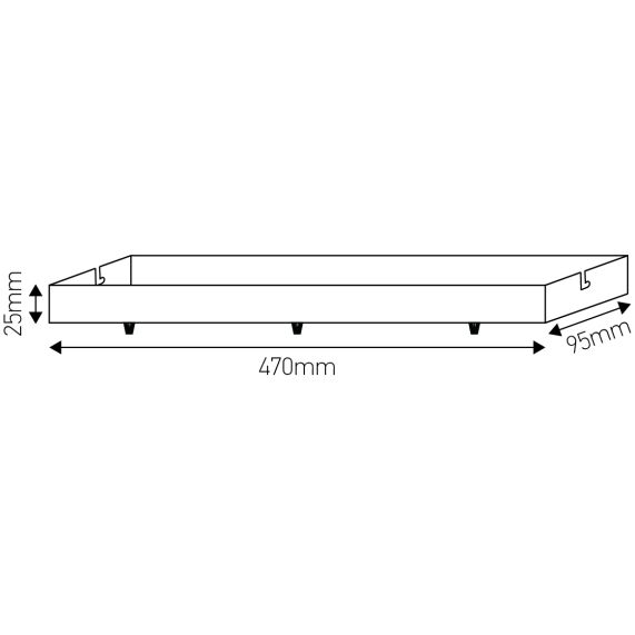 Girard Sudron Pavillon Acier Blanc Rectangulaire 3 Sorties Lica 470x95x25mm