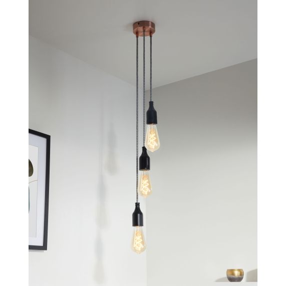 Girard Sudron Pavillon Acier Cuivre 3 Sorties Steely 100x25mm