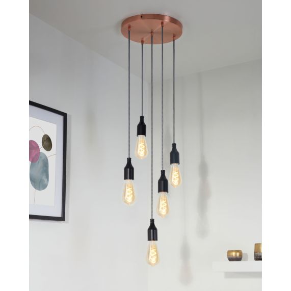 Girard Sudron Pavillon Acier Cuivre 5 Sorties Steely 300x25mm