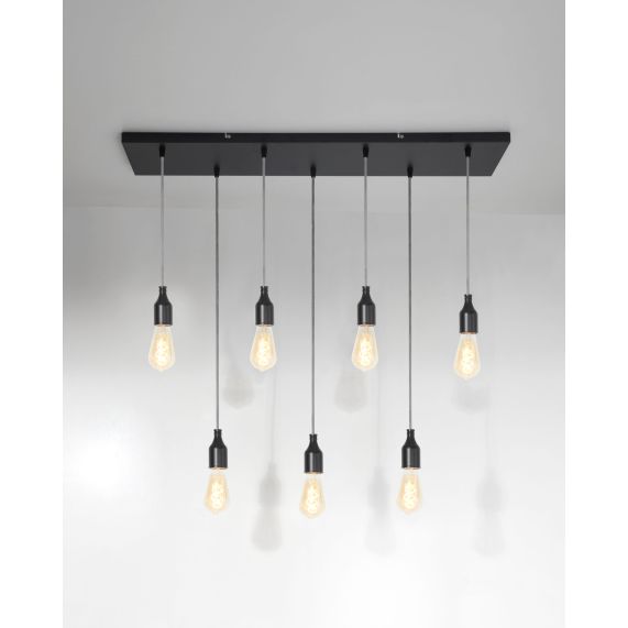 Girard Sudron Pavillon Acier Noir Rectangulaire 7 Sorties Lica 900x200x25mm