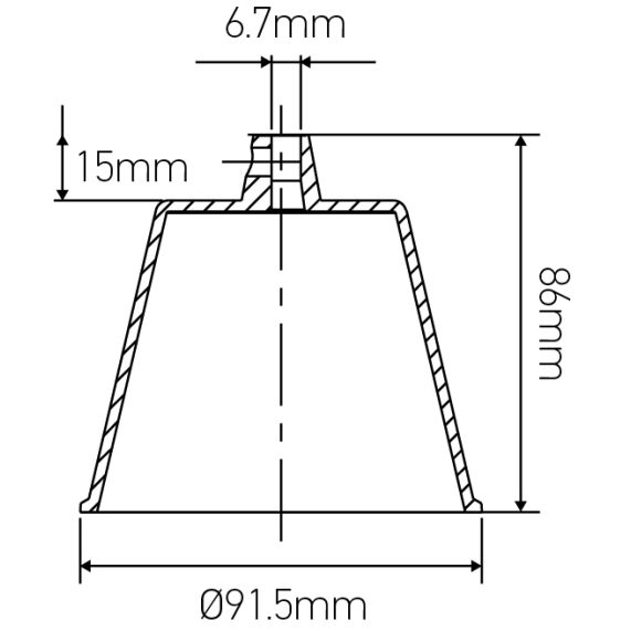 girard sudron Pavillon plastique blanc conique av vis d'arret 81 5x86mm