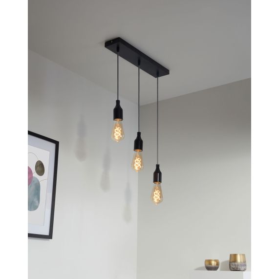 Girard Sudron Plafonnier Rectangulaire 3 Sorties Noir 470mm