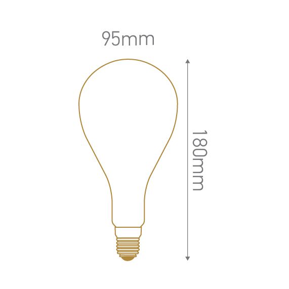 Girard Sudron Poire E27 Ambre Filament Droit 4W 320lm 2000k Dim