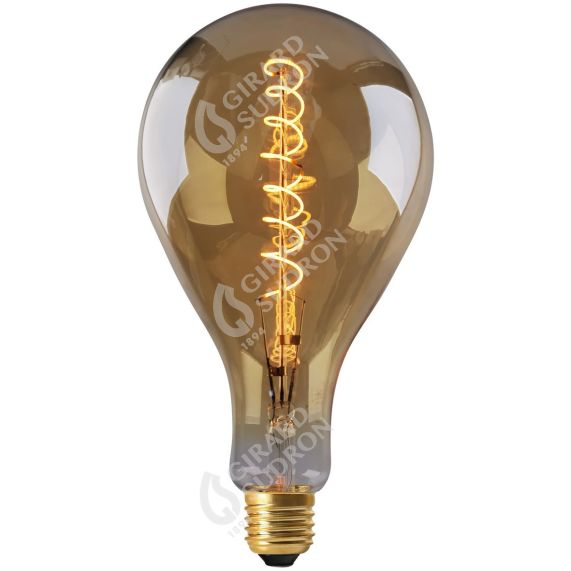 Girard Sudron Poire Géante E27 Ambre Filament Torsade 10W 600lm 1800K Dim