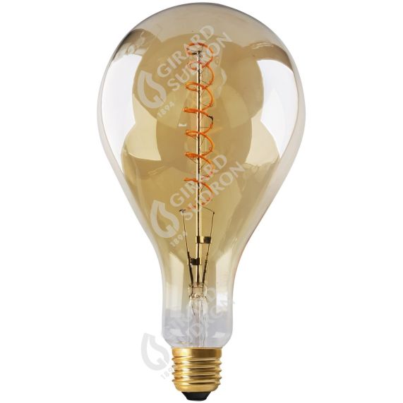 Girard Sudron Poire Géante E27 Ambre Filament Torsade 10W 600lm 1800K Dim
