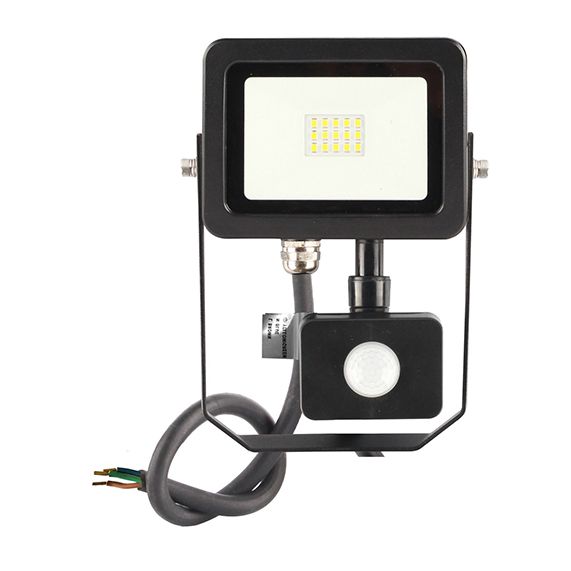 girard sudron Projecteur led noir avec detecteur Yonna II 10W IP44 950lm 3000K