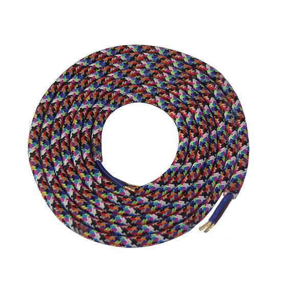 girard sudron SCable rond multicolores textile 2x0 75mm² double iso 2m
