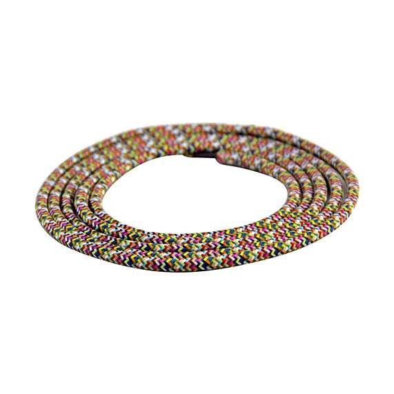girard sudron SCable rond multicolors textile 2x0 75mm² double iso 2m