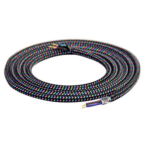 Girard Sudron SCable Rond Noir/vert/bleu/rose Textile 2x0 75mm² Double Iso 2m